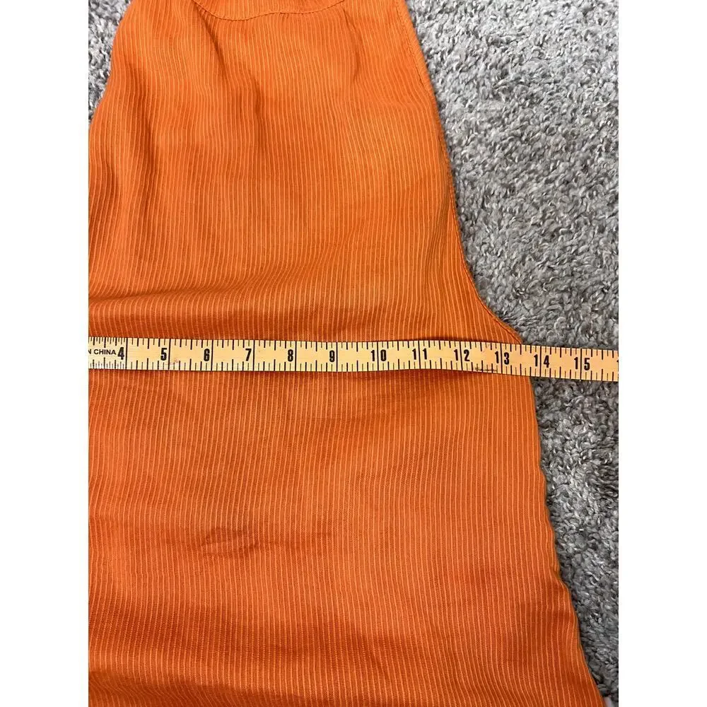 Stunning Pretty Little Thing Orange Textured Halterneck Shift Dress - Size 8 - Picture 5 of 8